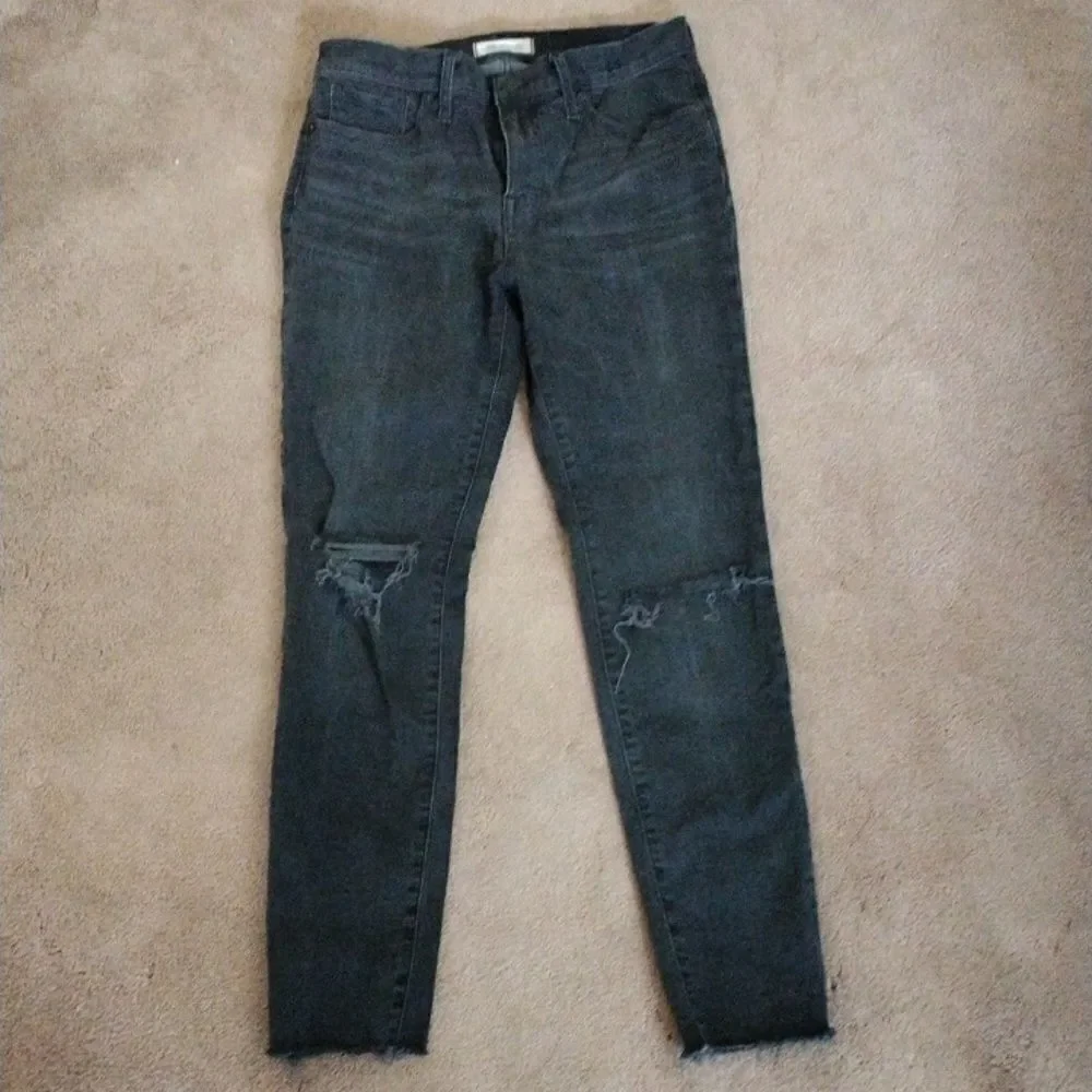 Madewell Distressed 9 Inch Rise Skinny Jeans
